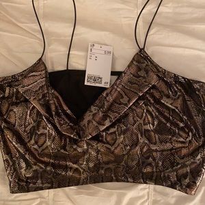 H&M sparkly snakeskin crop top